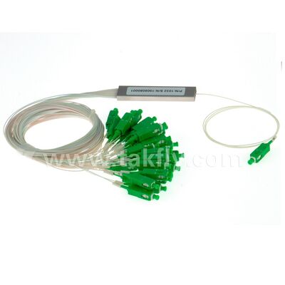 PLC Splitter 1*N Steel Tube SC APC/UPC 0.9mm Serat optik untuk Pusat Data Telecom FTTX