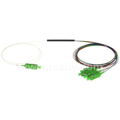 PLC Splitter 0.9mm outlet berwarna Mini Steel Tube SC APC/UPC Serat optik untuk Data Center Telecom FTTX
