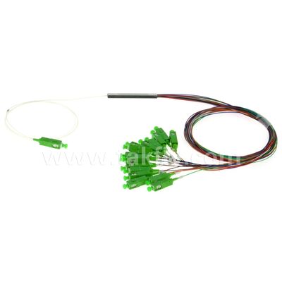 PLC Splitter 0.9mm outlet berwarna Mini Steel Tube SC APC/UPC Serat optik untuk Data Center Telecom FTTX