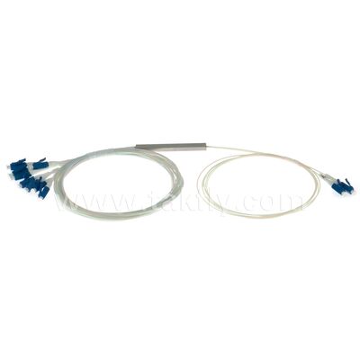 Fiber Optic PLC Splitter 2*N Steel Tube SC APC/UPC 0.9mm untuk Pusat Data Telecom FTTX