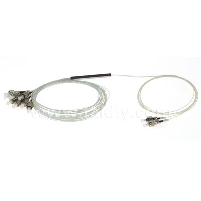 Fiber Optic PLC Splitter 2*N Steel Tube SC APC/UPC 0.9mm untuk Pusat Data Telecom FTTX
