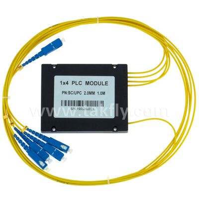 PLC Splitter ABS box 1xN SC APC/UPC Fiber Optic untuk Fttx Telecom Data Center