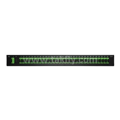 PLC Splitter Rack Mount Singlemode G657A SC APC/UPC Serat optik untuk Pusat Data Telecom FTTx
