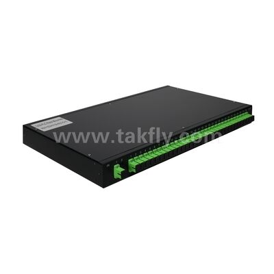 PLC Splitter Rack Mount Singlemode G657A SC APC/UPC Serat optik untuk Pusat Data Telecom FTTx
