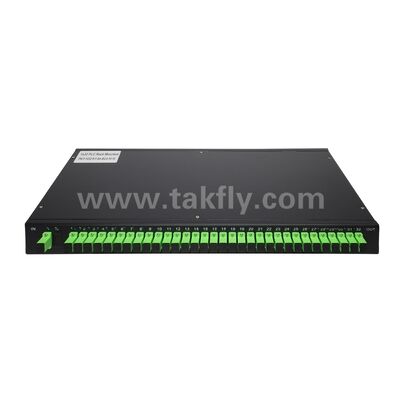 PLC Splitter Rack Mount Singlemode G657A SC APC/UPC Serat optik untuk Pusat Data Telecom FTTx