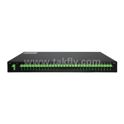 PLC Splitter Rack Mount Singlemode G657A SC APC/UPC Serat optik untuk Pusat Data Telecom FTTx