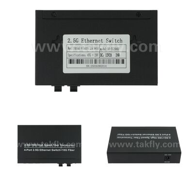 2.5G 2 Port Fiber 4 Port Copper Ethernet Switch dengan 10G Uplink dan Fanless Metal Housing untuk ekspansi jaringan berkecepatan tinggi