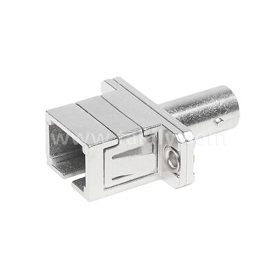 Kopling Serat Optik ST-SC Simplex Adaptor Hibrida Logam Female/Female untuk Pusat Data Telekomunikasi FTTX