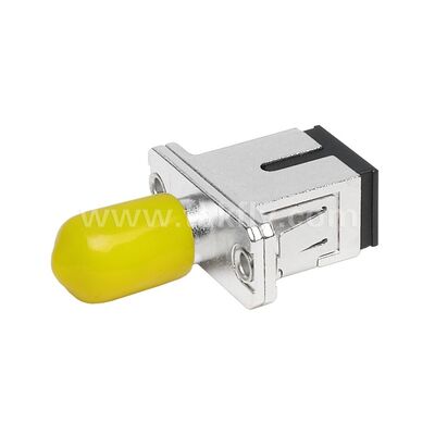 Kopling Serat Optik ST-SC Simplex Adaptor Hibrida Logam Female/Female untuk Pusat Data Telekomunikasi FTTX