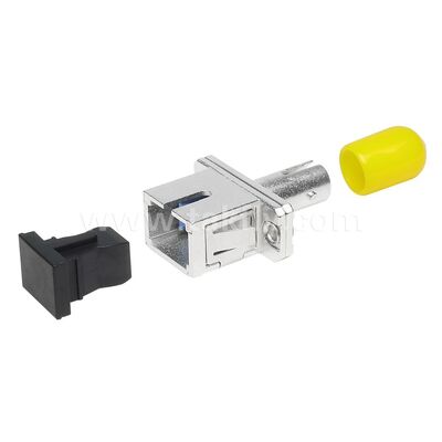 Kopling Serat Optik ST-SC Simplex Adaptor Hibrida Logam Female/Female untuk Pusat Data Telekomunikasi FTTX