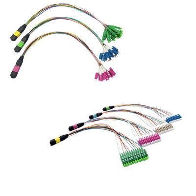 Kabel Patch Fiber Pra-terminasi Multi-Core MPO MTP untuk Aplikasi Pusat Data Kepadatan Tinggi