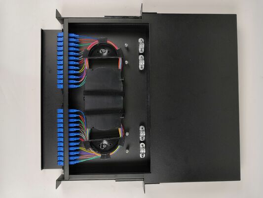 1U 48Core Slidable Rack-Mount Fiber Optic Distribution Frame dengan Rack 19-Inch dan Easy Cable Management