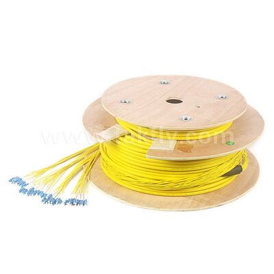 Patchcord 48Cores LC-LC Fiber Optic Breakout Drop Cable untuk Pusat Data Telekom