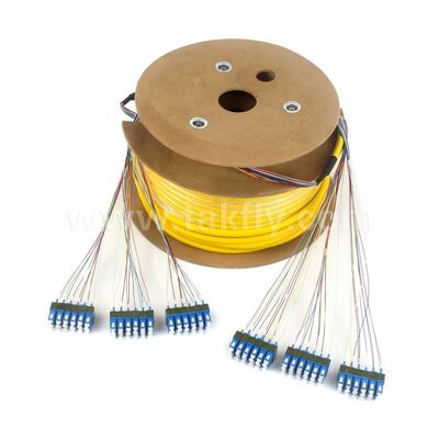 Fiber Optic Patch Cords 36Cores SC-SC Pre-terminated Breakout Patchcord untuk Pusat Data Telekom