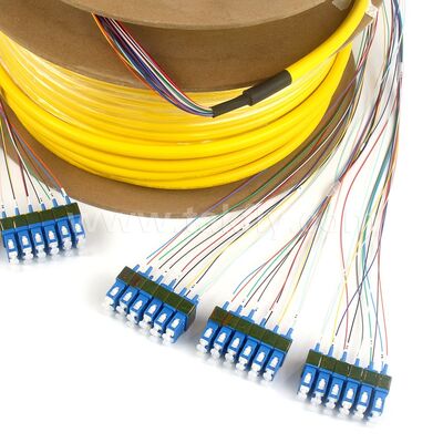 Fiber Optic Patch Cords 36Cores SC-SC Pre-terminated Breakout Patchcord untuk Pusat Data Telekom