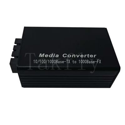 Mini 100M Fast Ethernet Media Converter, 10/100Base-TX ke 100Base-FX, Aluminium Housing, Memperpanjang hingga 100km