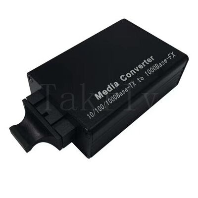 Mini 100M Fast Ethernet Media Converter, 10/100Base-TX ke 100Base-FX, Aluminium Housing, Memperpanjang hingga 100km