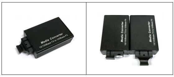 Mini 1-Port 10/100Base-TX ke 100Base-FX Konverter Media Serat
