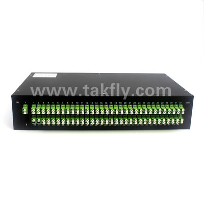1×128 Jumlah Port Tinggi PLC Splitter Rack Mount Patch Panel Distribusi FTTX Kepadatan Ultra Tinggi