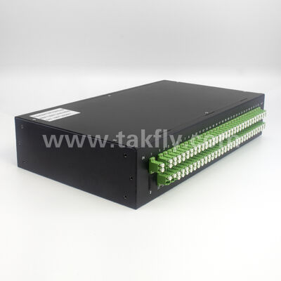 1×128 Jumlah Port Tinggi PLC Splitter Rack Mount Patch Panel Distribusi FTTX Kepadatan Ultra Tinggi