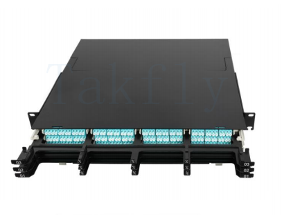 1U / 2U / 4U High Density MPO Cassette Patch Panel Rack-Mount, Easy-Plug MPO to LC Cassette Modules, Adaptor LC Pra-Loaded untuk Data Center & Aplikasi SAN/LAN