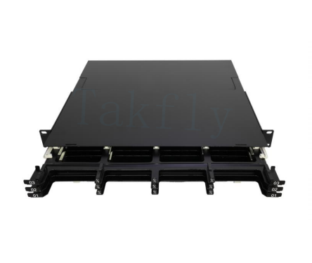 1U 144C High Density MPO Patch Panel 12 Kaset, MPO ke Konversi LC, Pra-Termined untuk SAN / LAN / Data Center