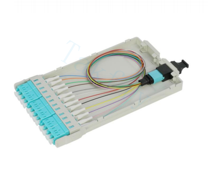 1U 144C High Density MPO Patch Panel 12 Kaset, MPO ke Konversi LC, Pra-Termined untuk SAN / LAN / Data Center
