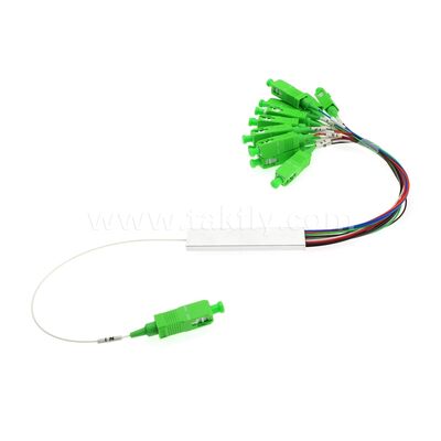 1×N / 2×N PLC Optical Splitter   Mini Steel Tube Package, G657A1, SC/APC Input & Output, untuk FTTH/PON Spliting