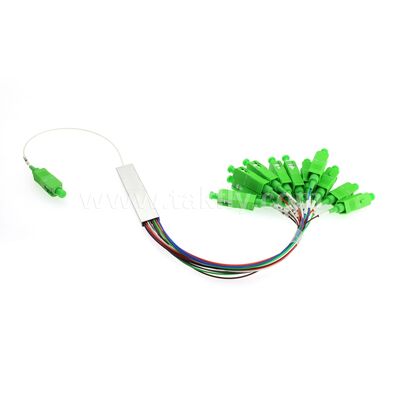 1×N / 2×N PLC Optical Splitter   Mini Steel Tube Package, G657A1, SC/APC Input & Output, untuk FTTH/PON Spliting
