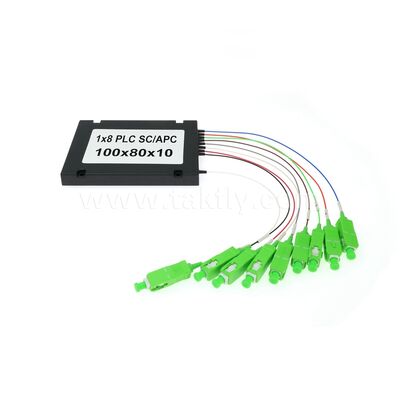 PLC Fiber Splitter ¢ 900μm ABS Box, SM G657A1, SC/APC, untuk Kopling & Distribusi Sinyal Optik di Jaringan PON