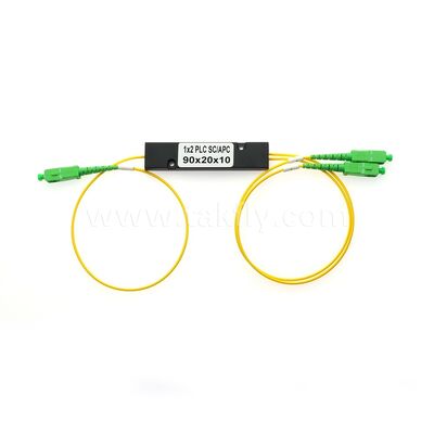 PLC Fiber Splitter ¥ 3.0mm Mini ABS Box, SM G657A1, SC/APC, untuk Kopling & Distribusi Sinyal Optik dalam Sistem PON