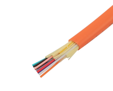 Kabel optik breakout dalam ruangan 4 sampai 48 inti, buffer ketat, kekuatan pusat FRP, LSZH / PVC sheath