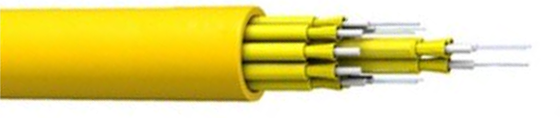 Kabel optik breakout dalam ruangan 4 sampai 48 inti, buffer ketat, kekuatan pusat FRP, LSZH / PVC sheath