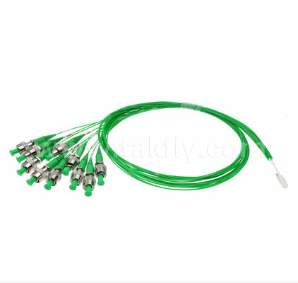 Susunan Serat 10 Saluran dengan Konektor 10× FC/APC – Rakitan Breakout FA 10CH hingga FC/APC×10CH, Alur V Presisi Tinggi, Refleksi Punggung Bawah (≥60dB), untuk Pengujian Optik Multisaluran & Fotonik Silikon