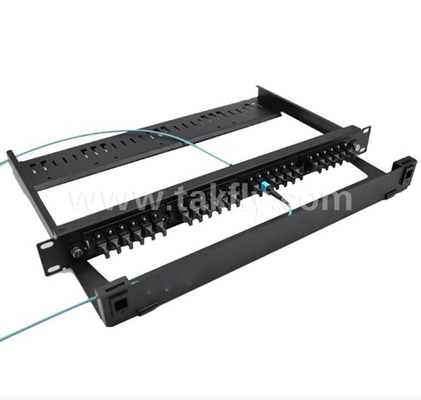1U 24-Port MPO/MTP Patch Panel 19 " Rack-Mount, High-Density, Mendukung Kotak Modul MPO yang Terkoneksi Sebelumnya & Panel Adaptor LC/MPO, untuk Kabel Fiber Trunk Data Center