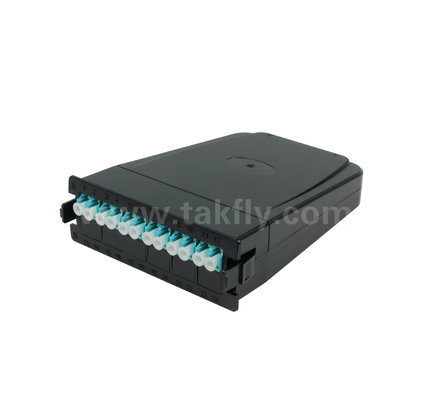 Modul Kaset Pra-Terminasi MPO/MTP ke LC – 12-Core atau 24-Core, Panel Depan Dupleks LC, Adaptor Belakang MPO Ganda, Plug-and-Play untuk Kabel Pusat Data Kepadatan Tinggi