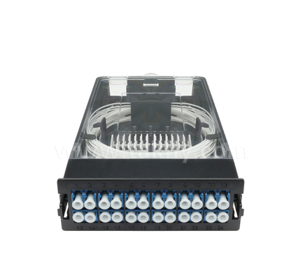 Modul Kaset Pra-Terakhir TK-HRM-04, 12C/24C, Dual-Mode: LC Pigtail Fusion atau MPO-LC Kaset Manajemen, Plug-and-Play untuk Kabel Pusat Data