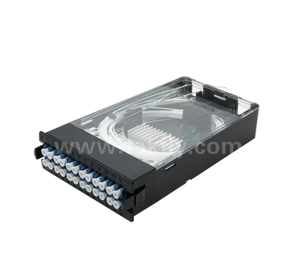 Modul Kaset Pra-Terakhir TK-HRM-04, 12C/24C, Dual-Mode: LC Pigtail Fusion atau MPO-LC Kaset Manajemen, Plug-and-Play untuk Kabel Pusat Data