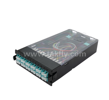 Modul Kaset Pra-Terakhir TK-HRM-04, 12C/24C, Dual-Mode: LC Pigtail Fusion atau MPO-LC Kaset Manajemen, Plug-and-Play untuk Kabel Pusat Data