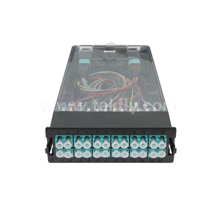 Modul Kaset Pra-Terakhir TK-HRM-04, 12C/24C, Dual-Mode: LC Pigtail Fusion atau MPO-LC Kaset Manajemen, Plug-and-Play untuk Kabel Pusat Data