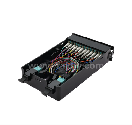 Modul Kaset Pra-Terakhir TK-HRM-04, 12C/24C, Dual-Mode: LC Pigtail Fusion atau MPO-LC Kaset Manajemen, Plug-and-Play untuk Kabel Pusat Data