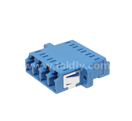 Adaptor LC Quad Fiber ️ 4× LC Duplex, desain hemat ruang, untuk sambungan kabel-ke-kabel & kabel-ke-alat