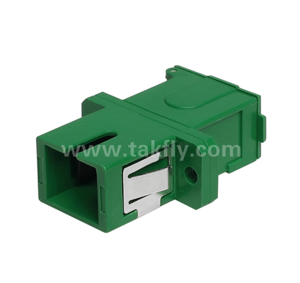 SC Simplex Adapter dengan Penutup Eksternal & Side Shutter ️ Dustproof & Laser Eye Protection, Low Insertion Loss, untuk Data Center & FTTx Fiber Connections