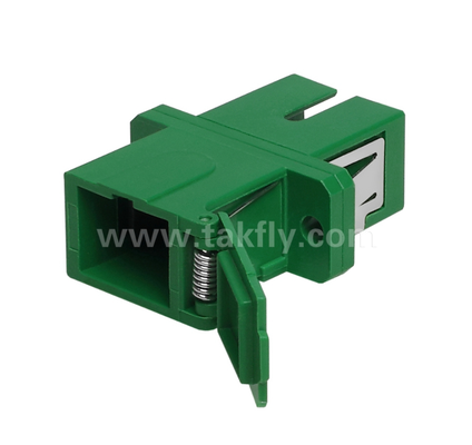 SC Simplex Adapter dengan Penutup Eksternal & Side Shutter ️ Dustproof & Laser Eye Protection, Low Insertion Loss, untuk Data Center & FTTx Fiber Connections