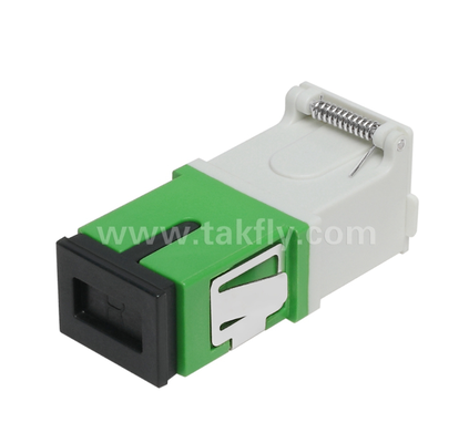 Adaptor SC Simplex dengan Penutup Eksternal & Rana Depan – Tahan Debu & Pelindung Mata Laser, Kehilangan Penyisipan Rendah, untuk Pusat Data & Koneksi Serat FTTx