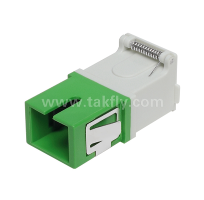 Adaptor SC Simplex dengan Penutup Eksternal & Rana Depan – Tahan Debu & Pelindung Mata Laser, Kehilangan Penyisipan Rendah, untuk Pusat Data & Koneksi Serat FTTx