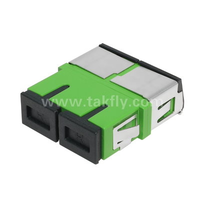 Adaptor SC Duplex dengan Penutup Depan Cover Eksternal untuk Perlindungan debu & laser, tahan suhu tinggi & rendah