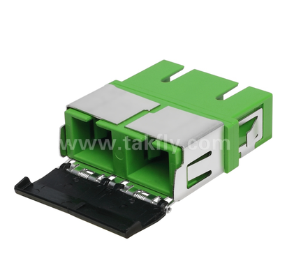 Adaptor SC Duplex dengan Penutup Depan Cover Eksternal untuk Perlindungan debu & laser, tahan suhu tinggi & rendah