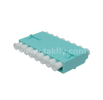 Adaptor LC 8‑Arah – Dupleks LC 8‑in‑1, Adaptor Serat Densitas Tinggi, Kehilangan Penyisipan Rendah, untuk Pusat Data & Patching Kepadatan Tinggi FTTx