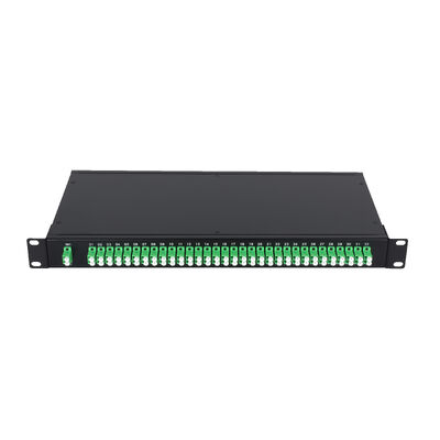 OEM 1U 19Inch 2x64 Rack Mount LC Fiber Optic PLC Splitter untuk Pusat Data FTTx